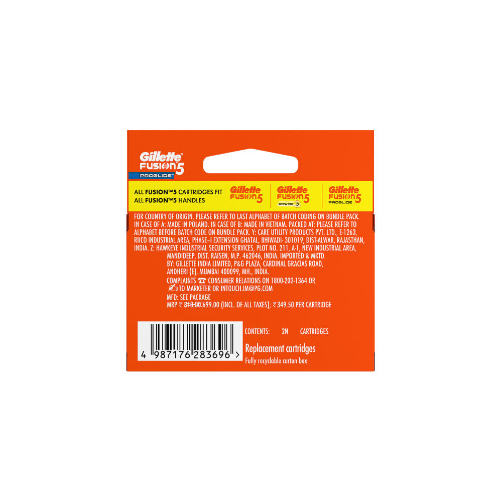 Gillette Fusion 5 Proglide Shaving Razor Blades for men, Pack of 2 Buy at Indicrest Image 8