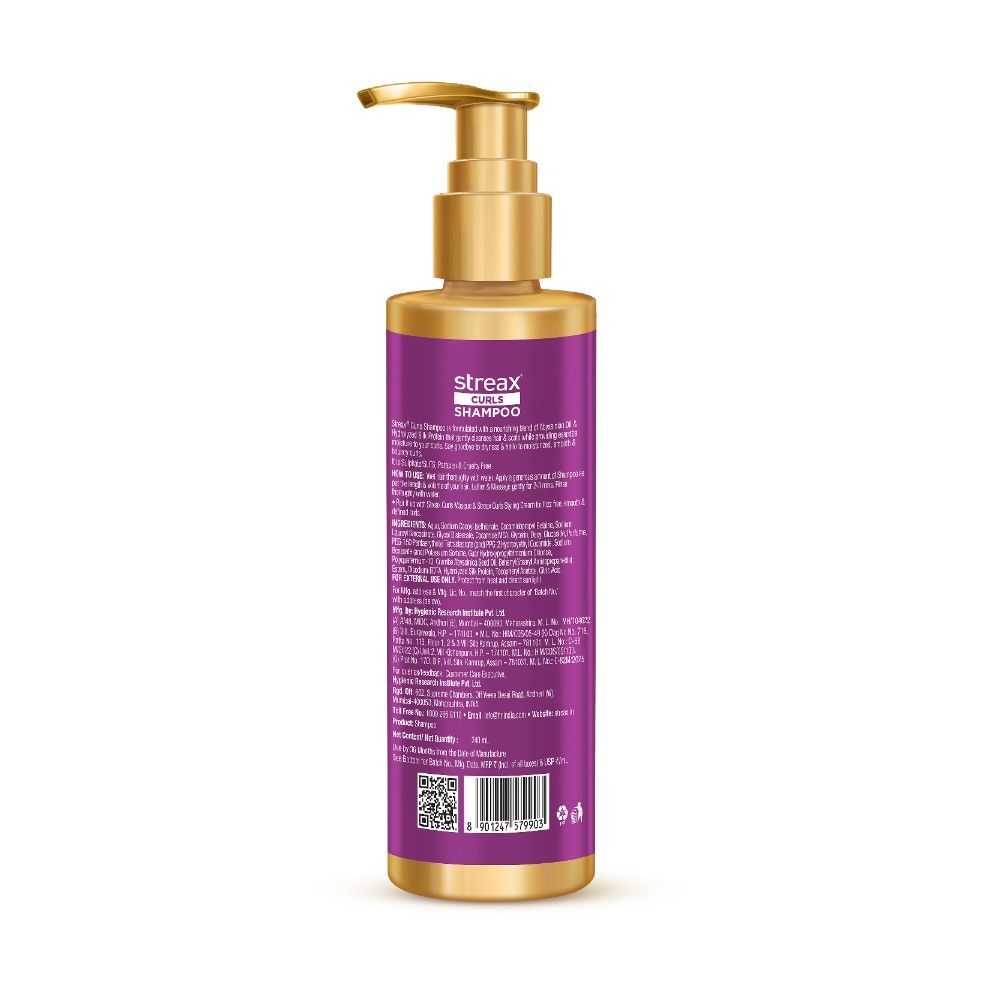 Streax Curl Hair Shampoo For Wavy & Curly Hair, 240ml Buy at Indicrest Image 10