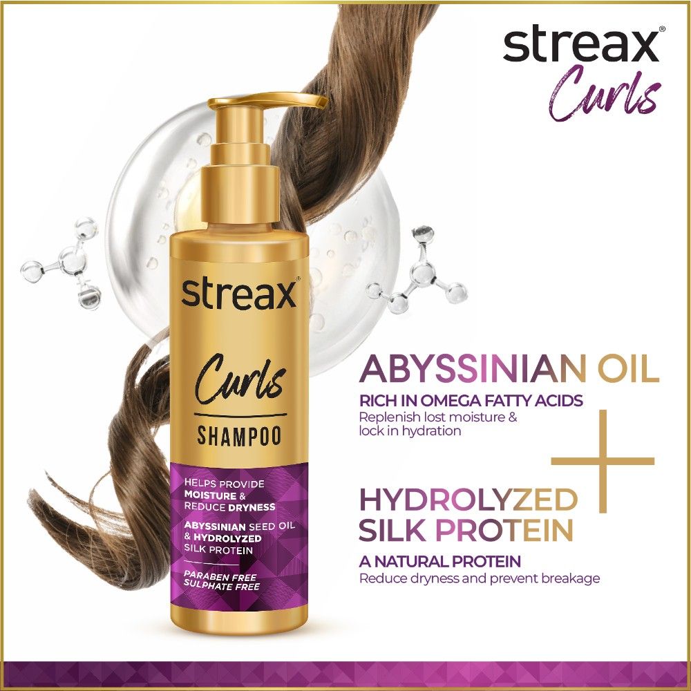 Streax Curl Hair Shampoo For Wavy & Curly Hair, 240ml Buy at Indicrest Image 3