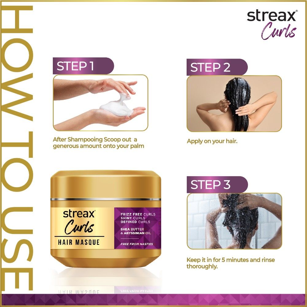 Streax Curl Hair Mask For Curly & Wavy Hair, 200g Buy at Indicrest Image 6