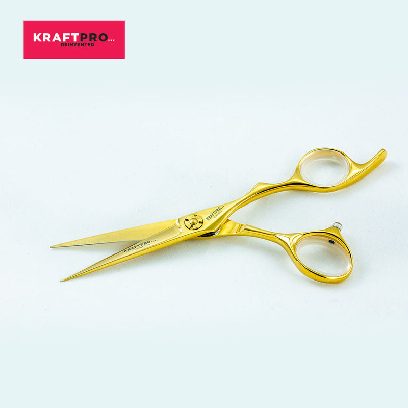 KRAFTPRO Goldline 6Inch Hair Cutting Scissor With Pouch/Screw Cleaning Cloth & Oil, 1 piece Buy at Indicrest