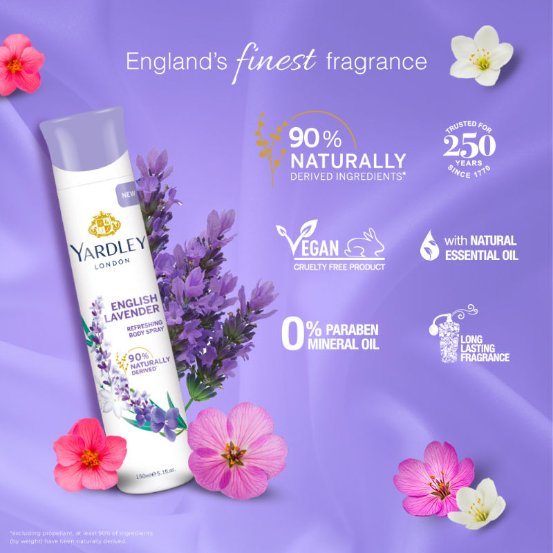Yardley London - English Lavender Body Spray For Women, 150ml Buy at Indicrest Image 7