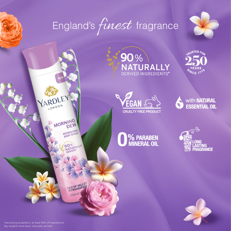 Yardley London - Morning Dew Refeshing Body Spray For Women, 150ml Buy at Indicrest Image 7
