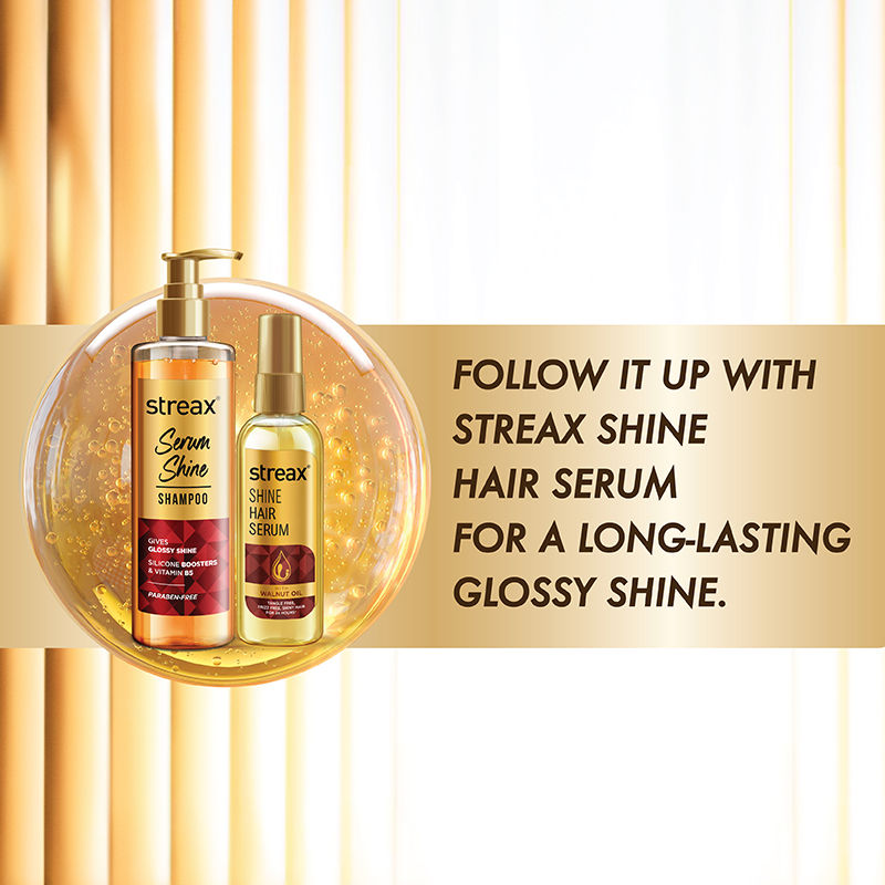 Streax Serum Shine Paraben Free Shampoo For Frizzy & Dry Hair With Silicon Boosters, 240ml Buy at Indicrest Image 8