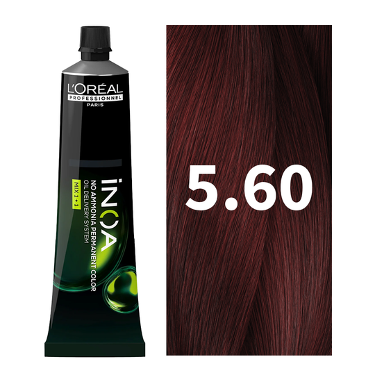 L'Oreal Professionnel Paris iNOA - 5.60 (Light Red Brown) Ammonia-Free Hair Color, 60g Buy at Indicrest