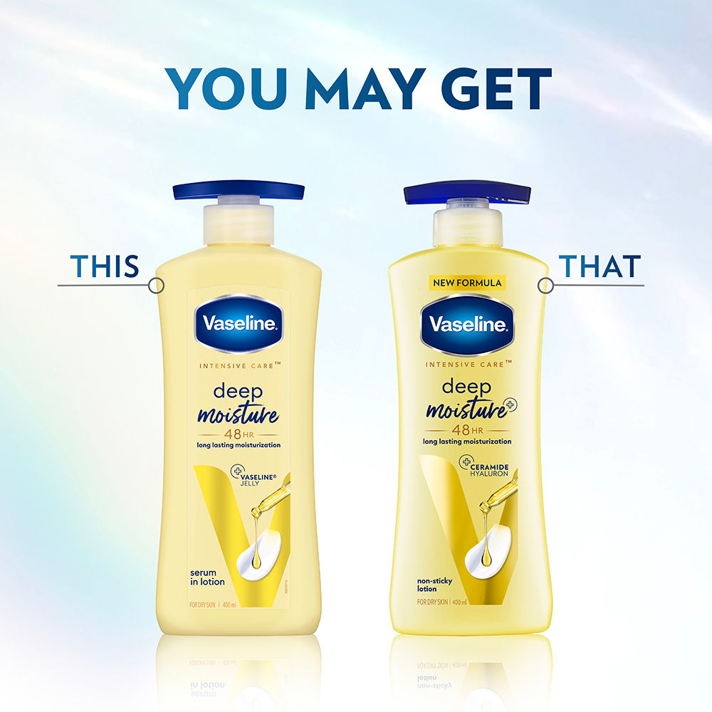 Vaseline Deep Moisture Body Lotion, For Dry Skin, Moisturised Glowing Skin, With Pro Ceramides, 600ml Buy at Indicrest Image 8