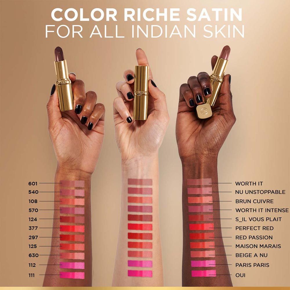 L'Oreal Paris Color Riche Satin Lipstick - 540 Nu Unstoppable, 4g Buy at Indicrest Image 8