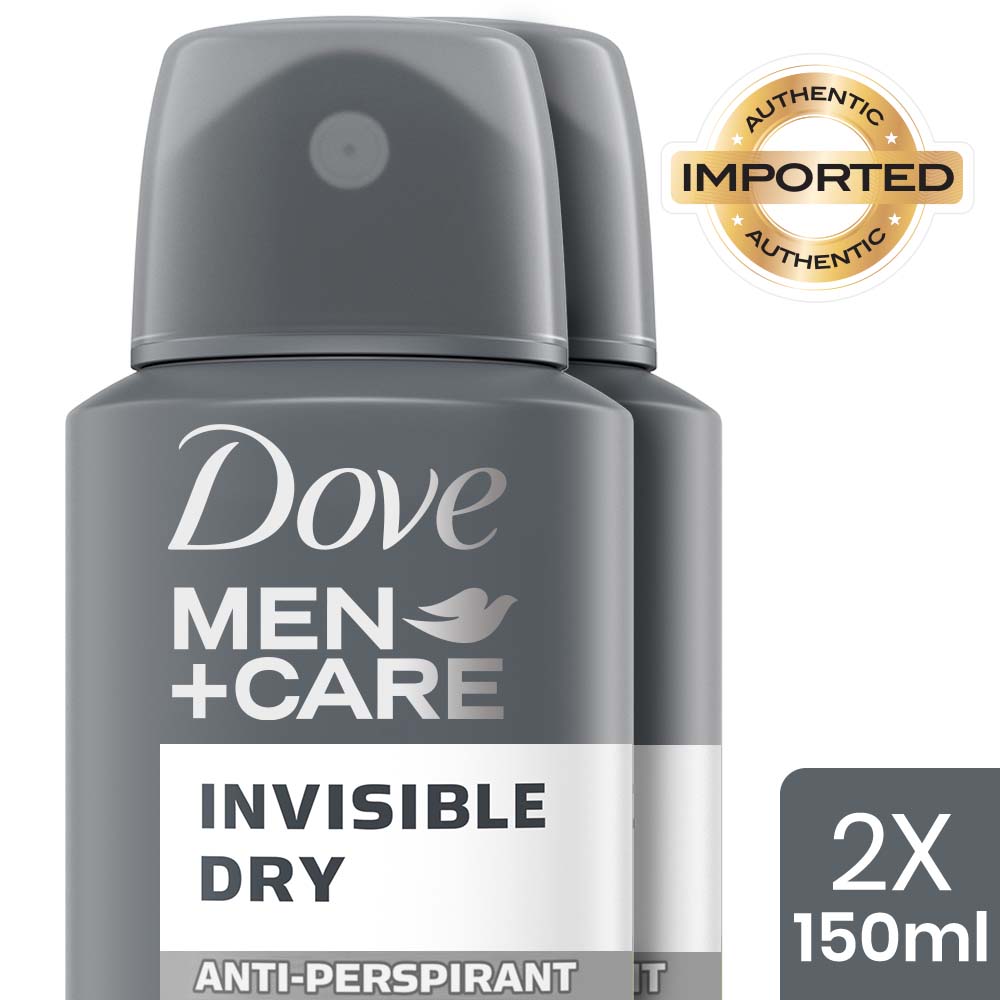 Dove Men+Care Invisible Dry Spray Antiperspirant Deodorant (Pack of 2), 150ml Each Buy at Indicrest Image 2