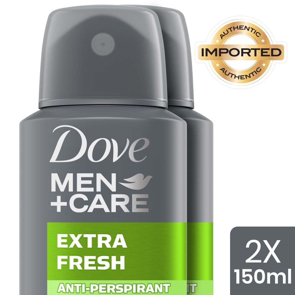 Dove Men+Care Extra Fresh Dry Spray Antiperspirant Deodorant (Pack of 2), 150ml Each Buy at Indicrest Image 2