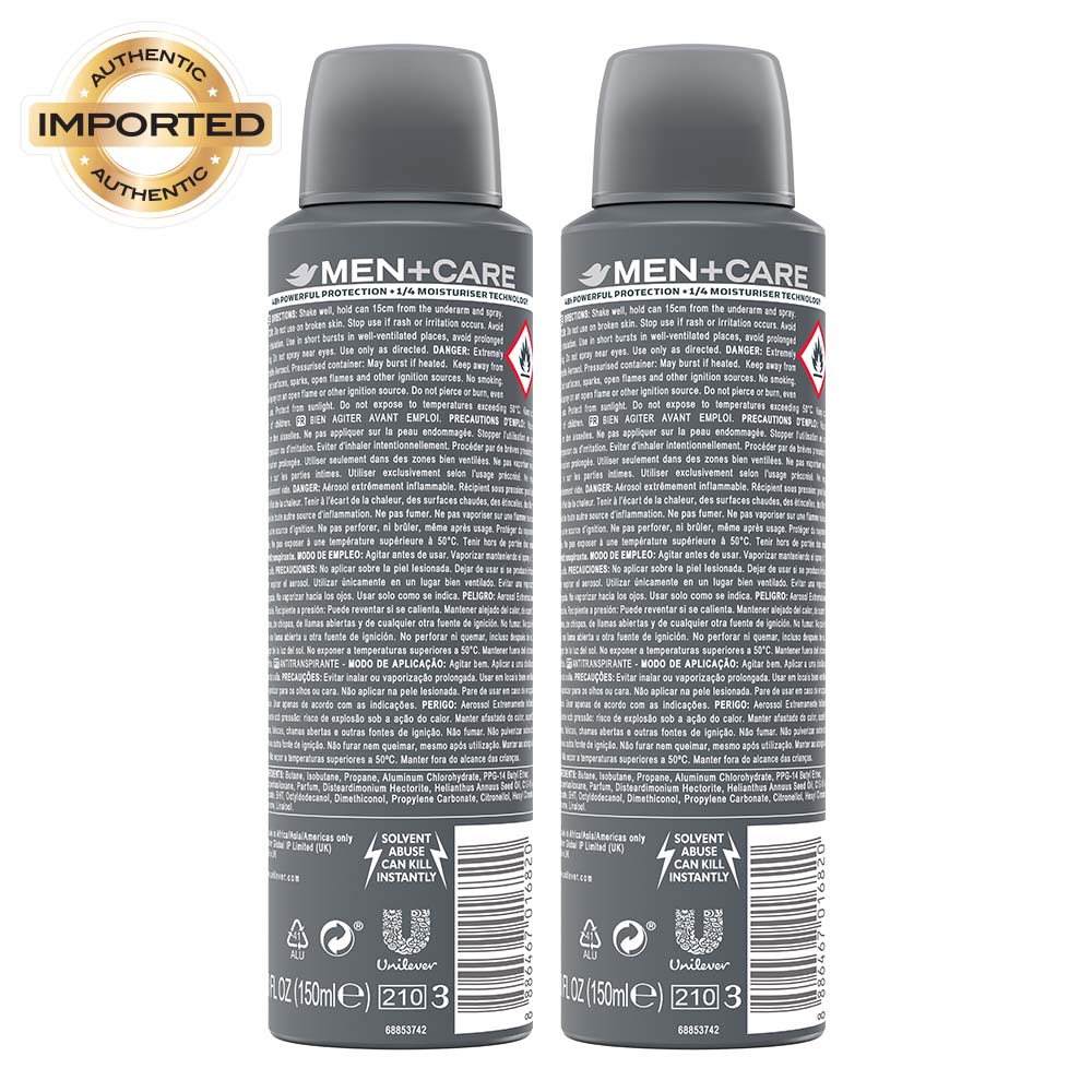 Dove Men+Care Extra Fresh Dry Spray Antiperspirant Deodorant (Pack of 2), 150ml Each Buy at Indicrest Image 3