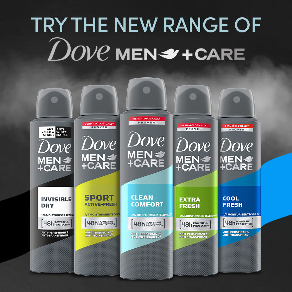 Dove Men+Care Clean Comfort Dry Spray Antiperspirant Deodorant (Pack of 3), 150ml Each Buy at Indicrest Image 8
