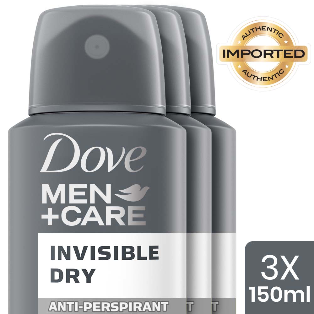Dove Men+Care Invisible Dry Spray Antiperspirant Deodorant (Pack of 3), 150ml Each Buy at Indicrest Image 2