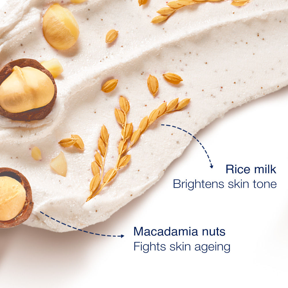 Dove Exfoliating Body Polish - Crushed Macadamia & Rice Milk (Pack of 3), 300g Buy at Indicrest Image 3