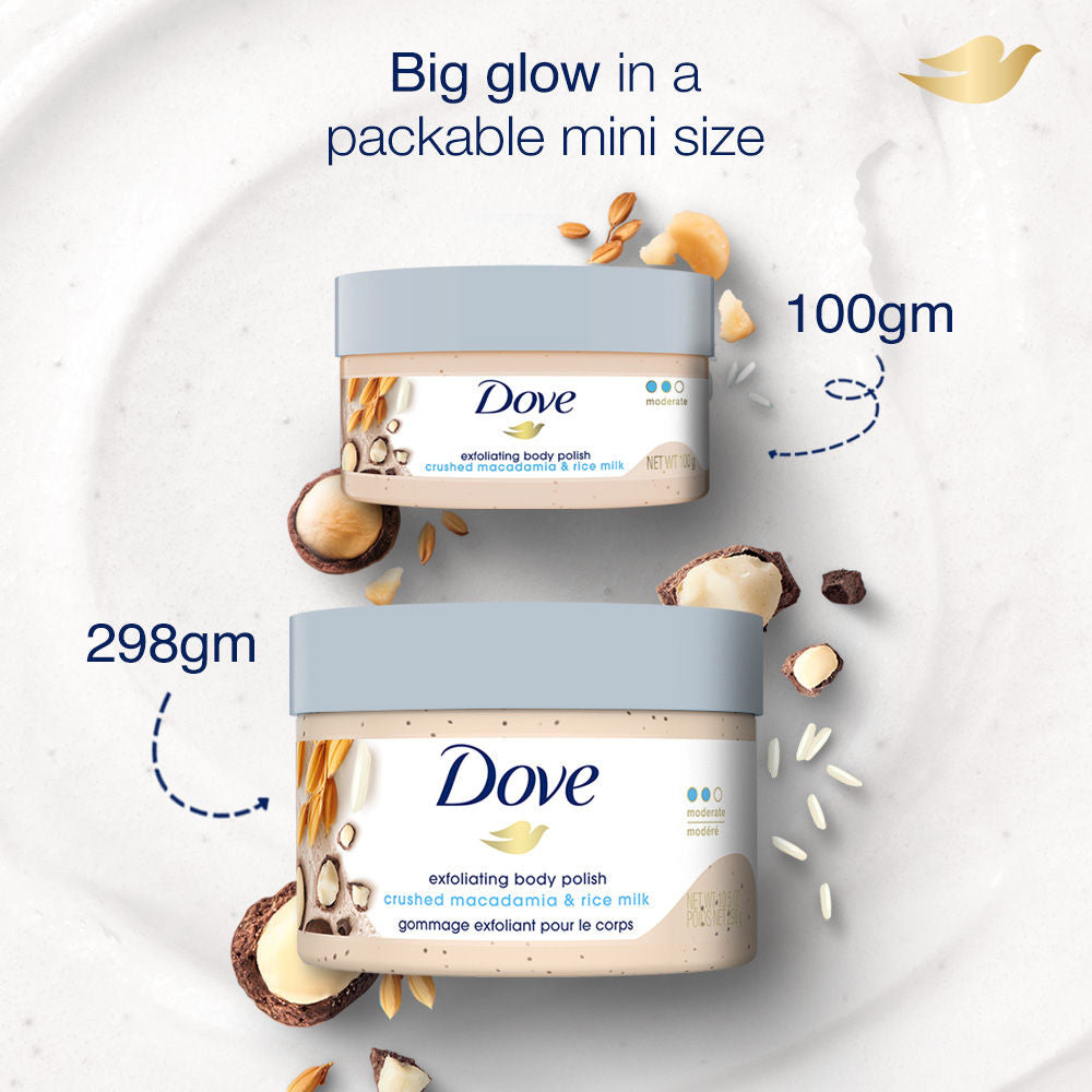 Dove Exfoliating Body Polish - Crushed Macadamia & Rice Milk (Pack of 3), 300g Buy at Indicrest Image 5