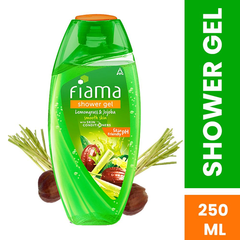 Fiama Shower Gel Lemongrass & Jojoba Body Wash for Smooth Skin with Exfoliating Beads, 250ml Buy at Indicrest