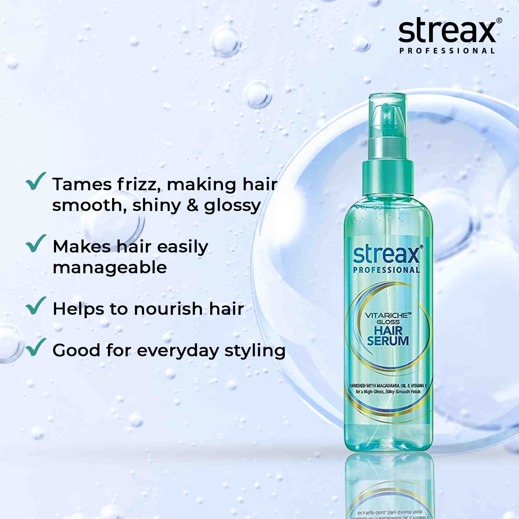 Streax Professional Vitariche Gloss Hair Serum, 115ml Buy at Indicrest Image 3
