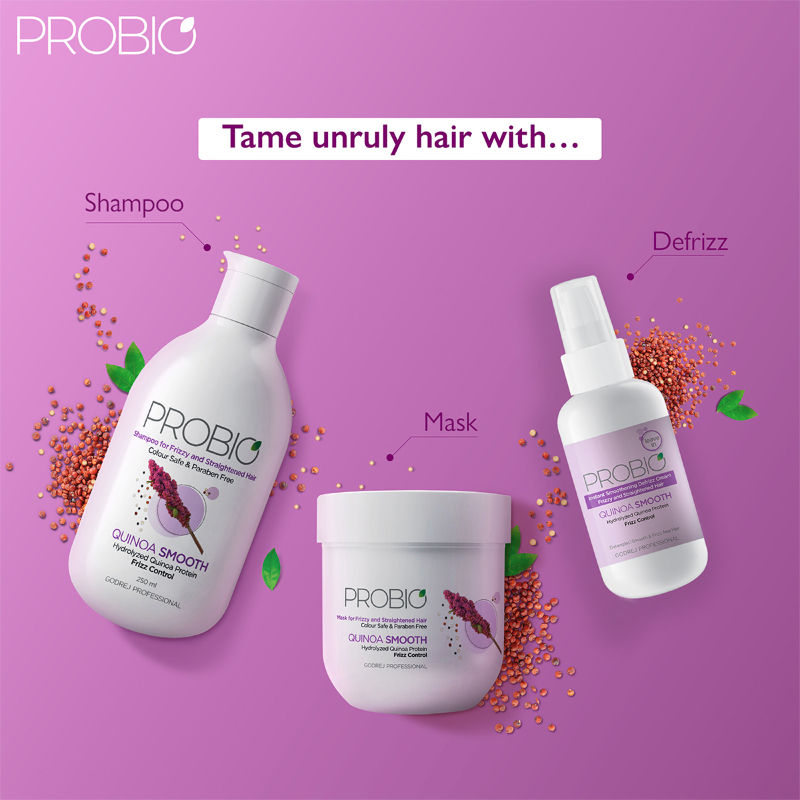 Godrej Professional De-Frizz Smooth Leave-in cream, with Quinoa Extracts, for Wavy to Curly Hair, 110g Buy at Indicrest Image 6