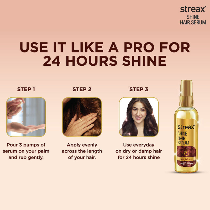 Streax Hair Serum With Walnut Oil For Dry & Frizzy Hair, 100ml Buy at Indicrest Image 5