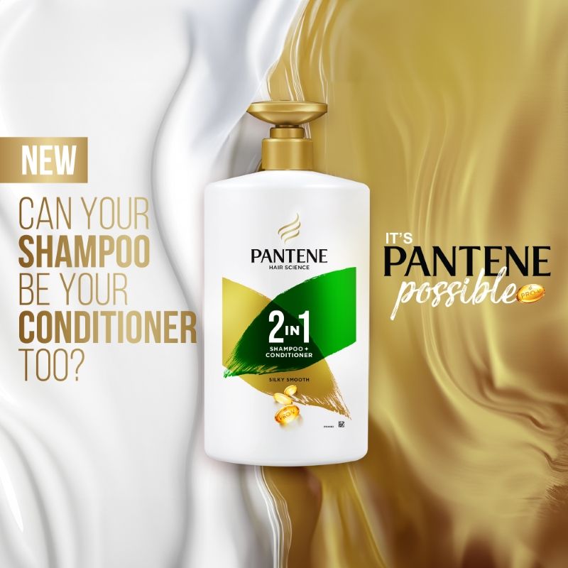 Pantene 2 In 1 Silky Smooth Care Shampoo + Conditioner, 1 Litre Buy at Indicrest Image 6