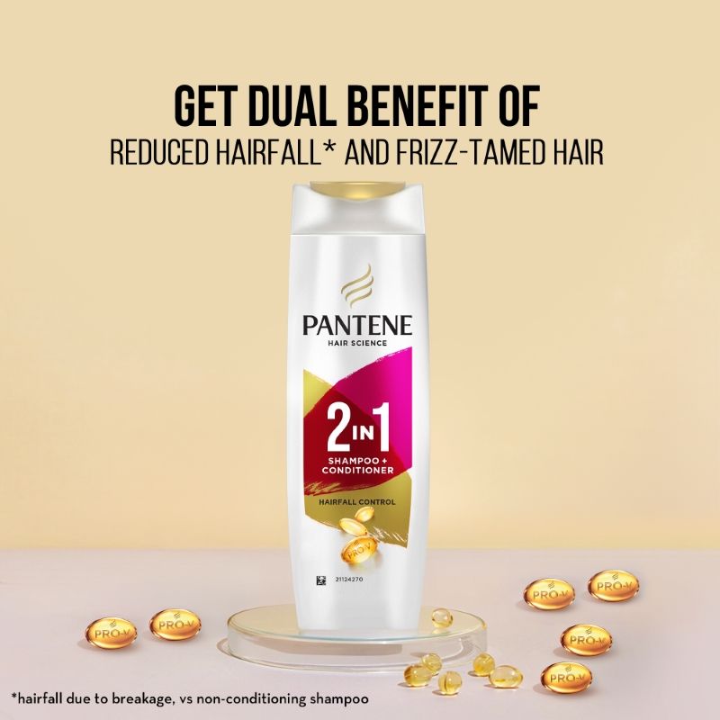 Pantene 2 In 1 Hairfall Control Shampoo + Conditioner, 340ml Buy at Indicrest Image 4