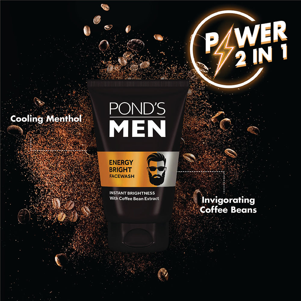 Pond’s Men Energy Bright Facewash With Coffee Bean Extracts Brightens Skin, 50g Buy at Indicrest Image 4