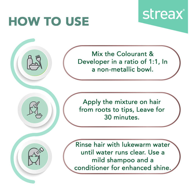 Streax Cream Hair Colour With 100% Grey Coverage & No Ammonia - 7.3 Golden Blonde, 70g+50ml Buy at Indicrest Image 7