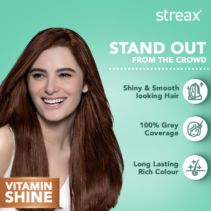 Streax Cream Hair Colour With 100% Grey Coverage & No Ammonia - 5.4 Walnut Brown, 35g+25ml Buy at Indicrest Image 5