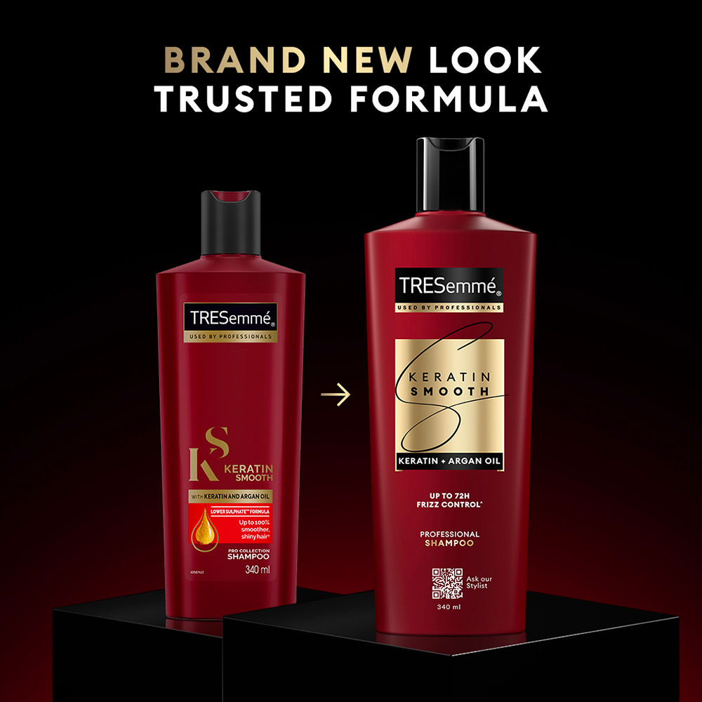 TRESemme Keratin Smooth Shampoo for Straighter Shinier Hair with Argan Oil Nourishes Dry Hair, 340ml Buy at Indicrest Image 3