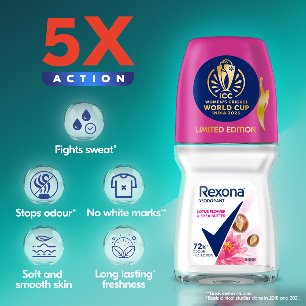 Rexona Antiperspirant Roll-On, Lotus Flower & Shea Butter (Pack of 3), 3 pieces Buy at Indicrest Image 5