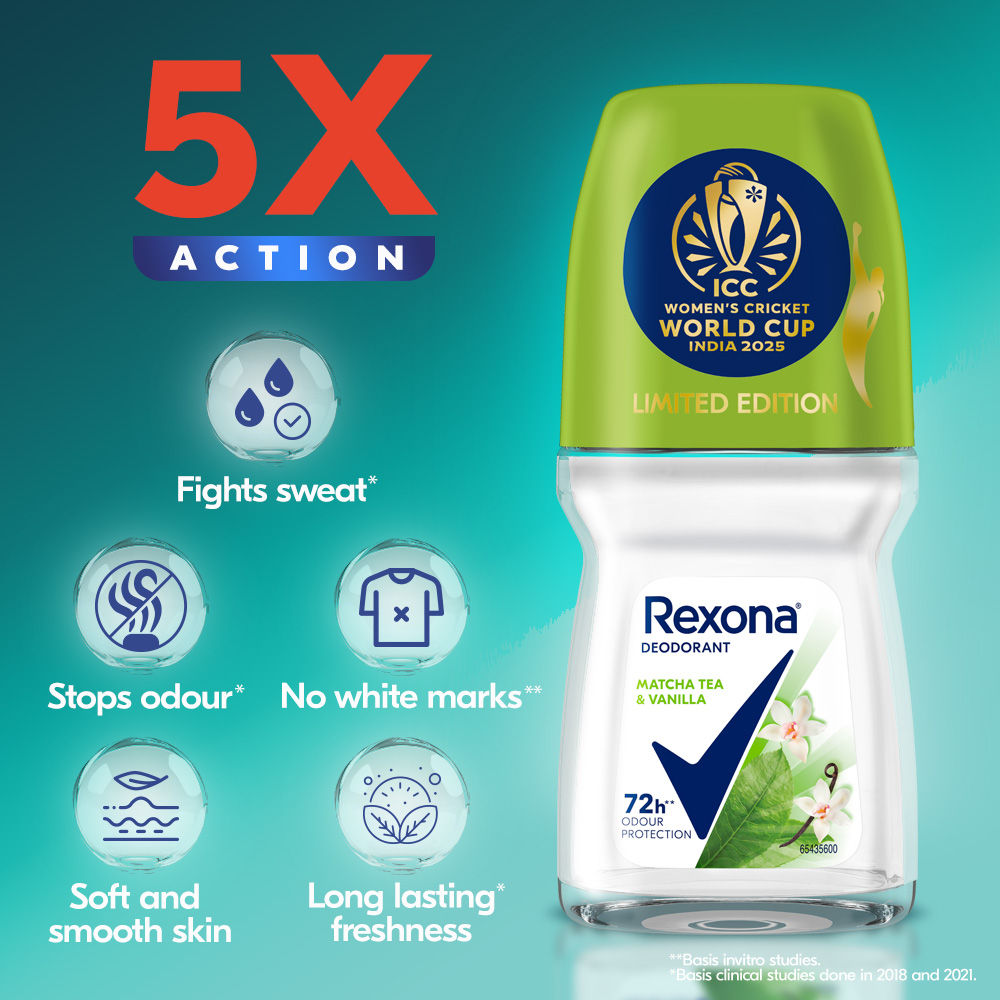 Rexona Antiperspirant Roll-On, Matcha Tea & Vanilla (Pack of 2) Buy at Indicrest Image 5