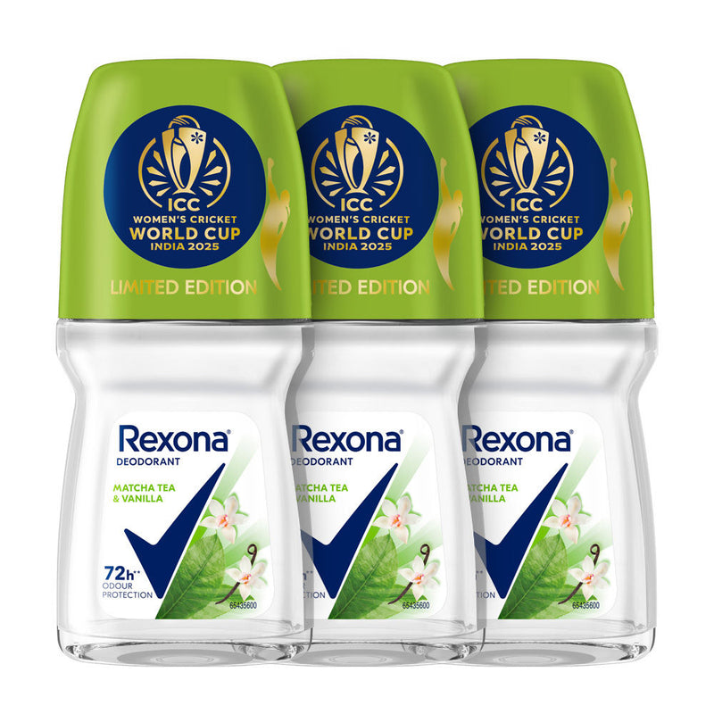 Rexona Antiperspirant Roll-On, Matcha Tea & Vanilla (Pack of 3), 3 pieces Buy at Indicrest