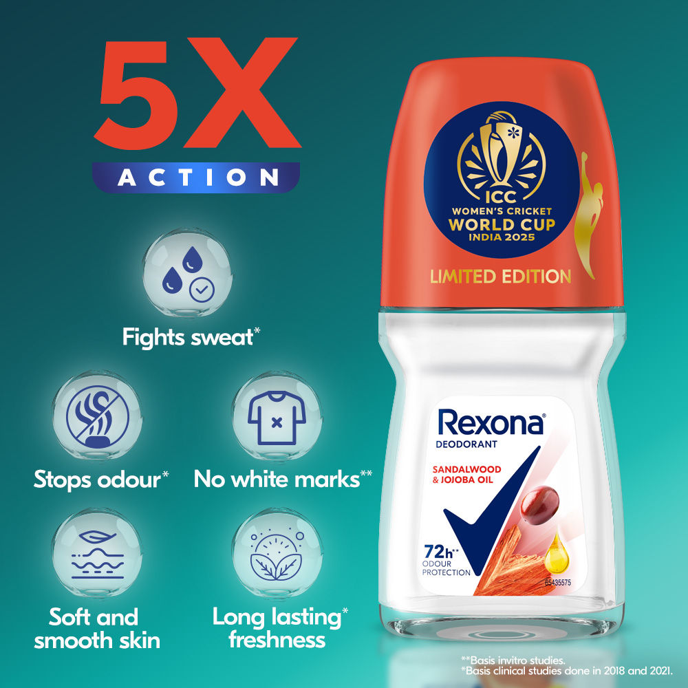 Rexona Antiperspirant Roll-On, Sandalwood & Jojoba Oil (Pack of 2), 2 pieces Buy at Indicrest Image 5