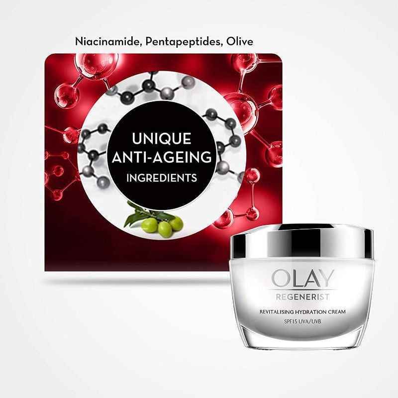 Olay Regenerist Revilatising Hydration Day Cream With Spf 15 For Plump Skin With Niacimide, 50g Buy at Indicrest Image 4