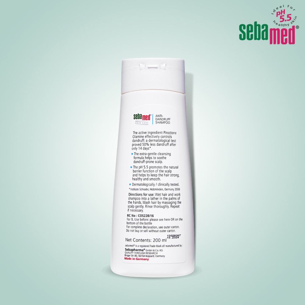 Sebamed Anti-Dandruff Shampoo, PH 5.5. Oily Hair & Dandruff Prone Scalp, 200ml Buy at Indicrest Image 2