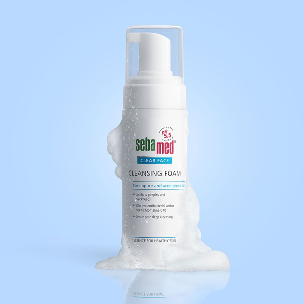 Sebamed Clear Face Foam, PH 5.5, Acne, Pimples & Blackheads, Montaline C40, Gentle Deep Cleanser, 150ml Buy at Indicrest Image 2