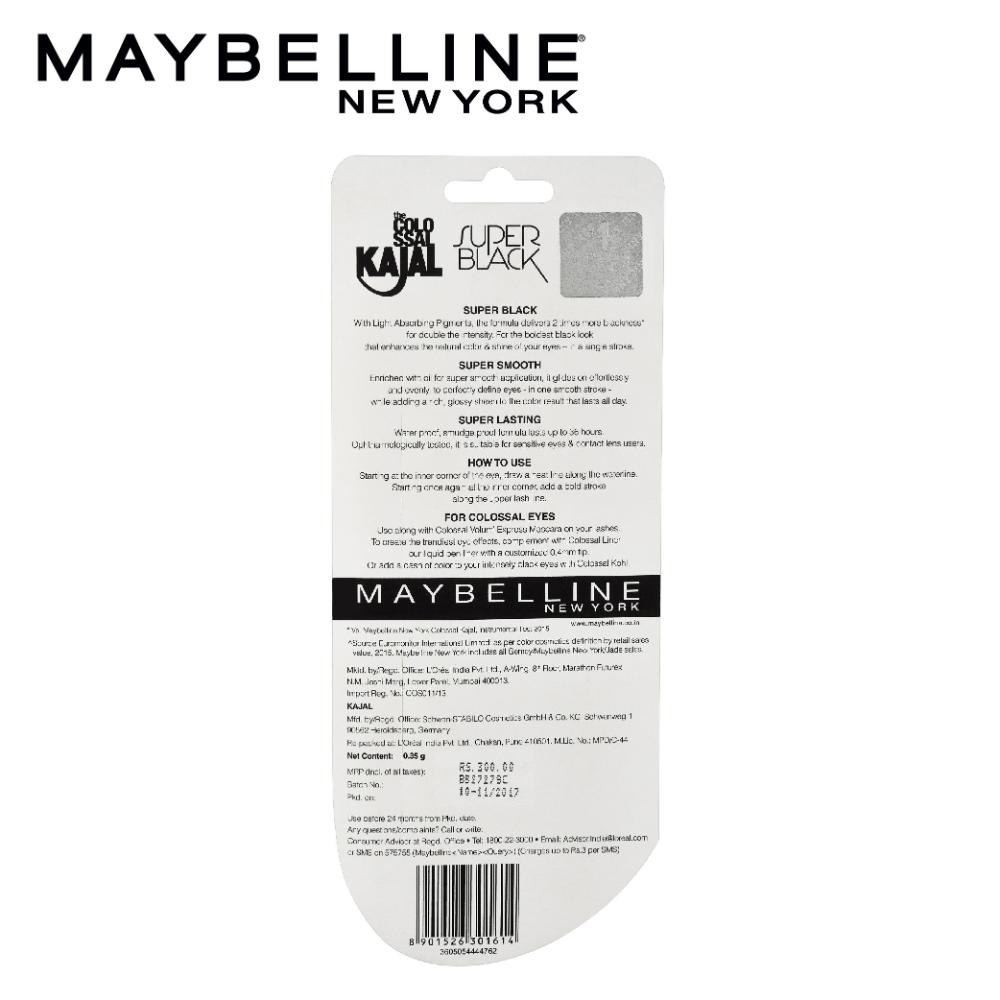 Maybelline New York Colossal Kajal Super Black, 2X Darker & 2X Colossal, Matte Finish Kajal, 0.35g Buy at Indicrest Image 5