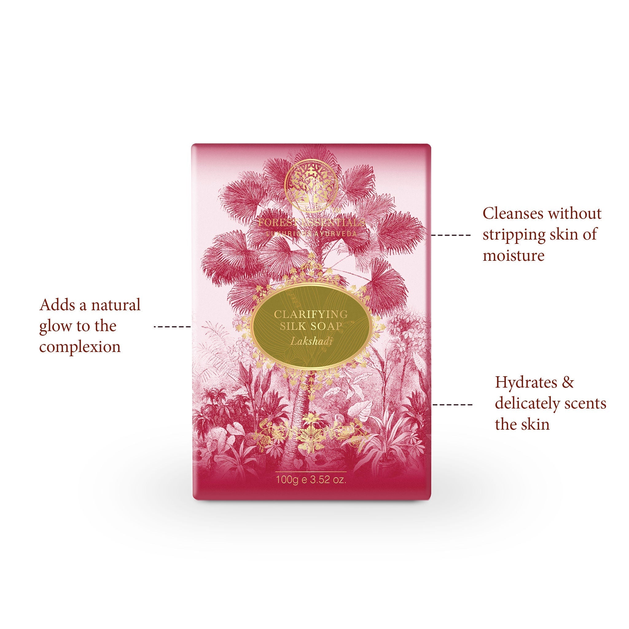 Forest Essentials Clarifying Silk Soap Lakshadi Ayurvedic Luxury Handmade Soap for Bath, 100g
