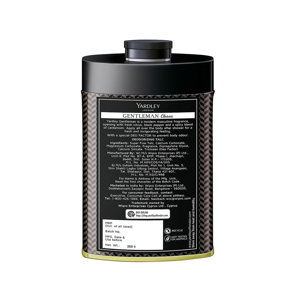 Yardley London Classic Gentleman Deodorizing Talc For Men, 250g Buy at Indicrest Image 3