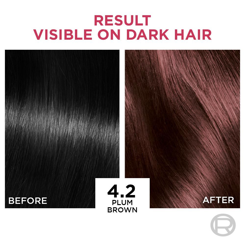 L'Oreal Paris Excellence Creme Hair Color - 4.2 Plum Brown, 100g+72ml Buy at Indicrest Image 3