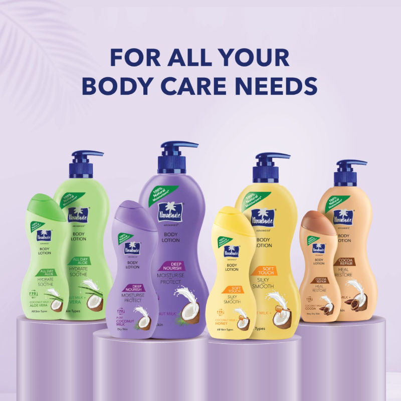 Parachute Advansed Cocoa Repair Body Lotion For Women & Men - 100% Natural, 72h Moisturisation, 400ml Buy at Indicrest Image 6