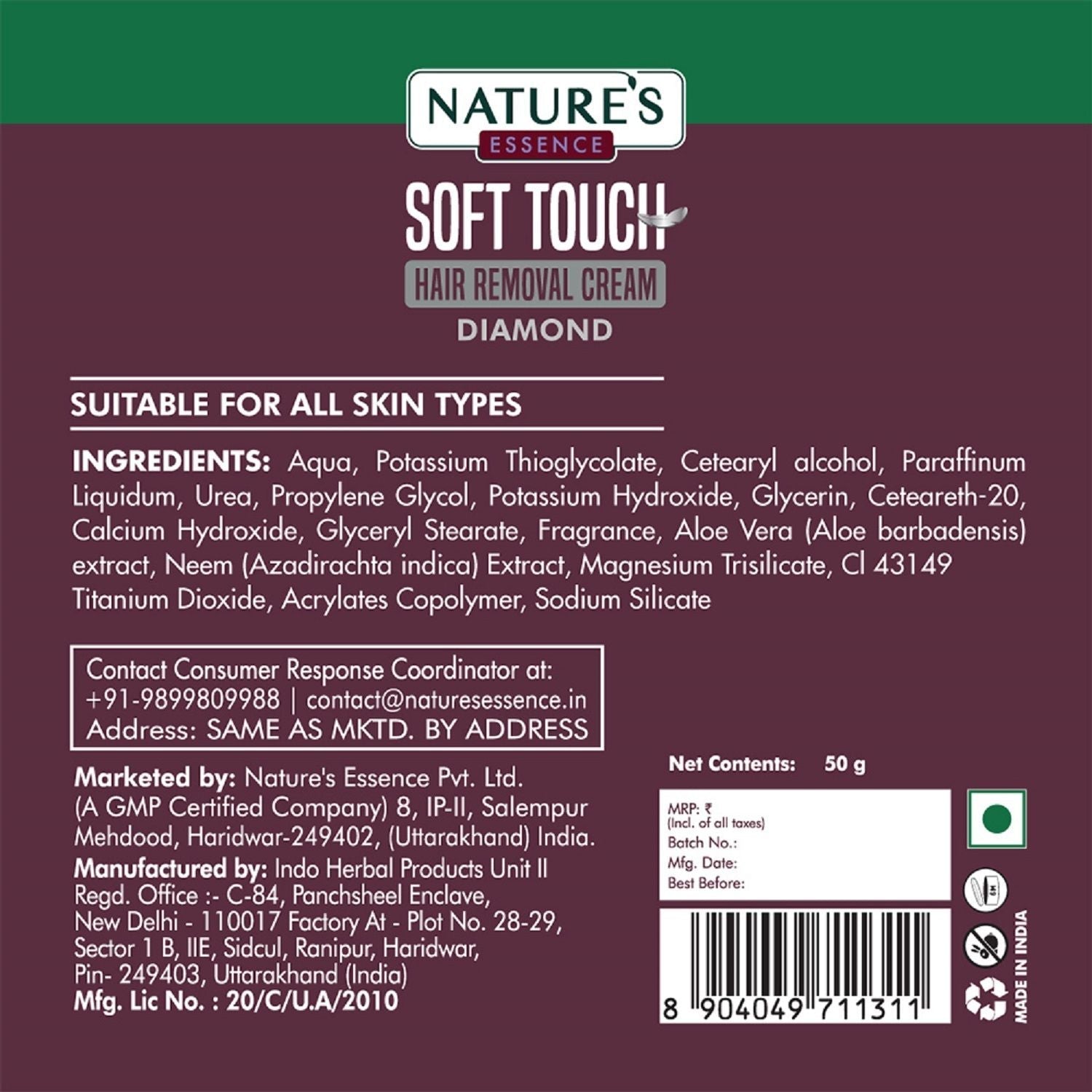 Nature's Essence Soft Touch Hair Removal Cream Diamond For All Skin Types, 50g Buy at Indicrest Image 7