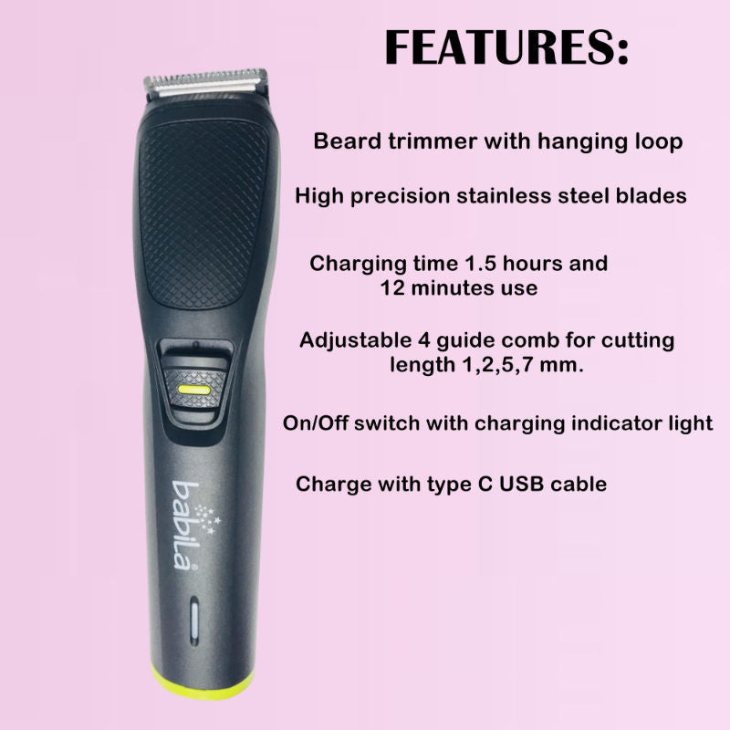 Babila Club Beard Trimmer with Hanging Loop - BBT-E25 Buy at Indicrest Image 2