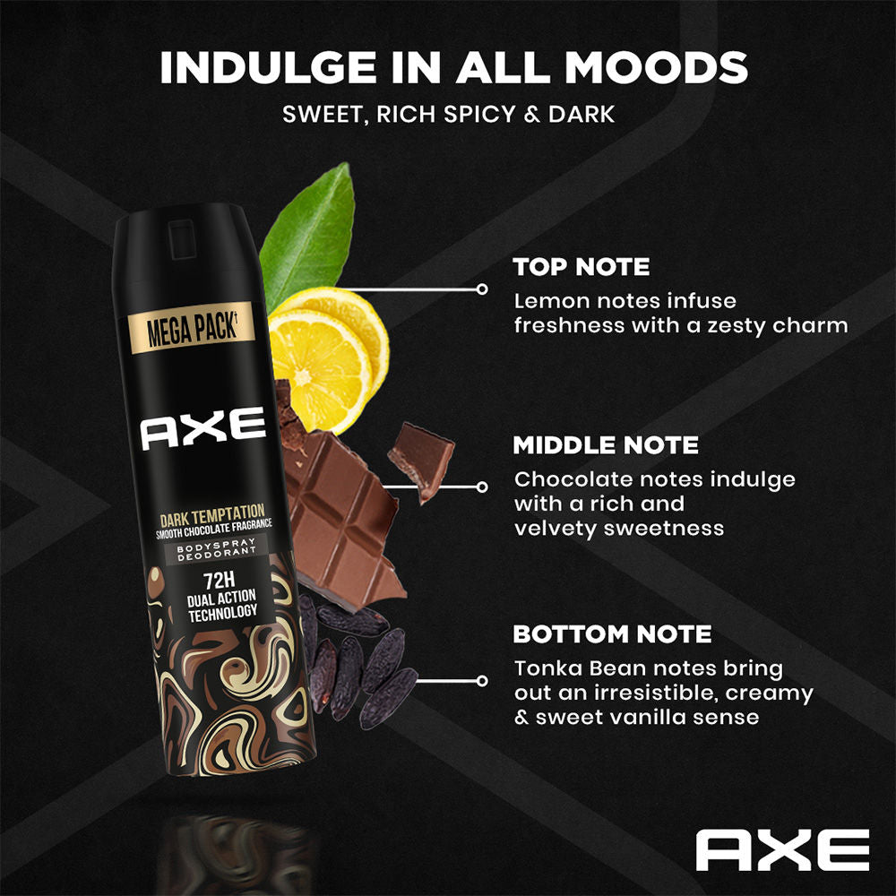 Axe Dark Temptation Long Lasting Deodorant Body Spray Combo - 215ml x 3 units Buy at Indicrest Image 8