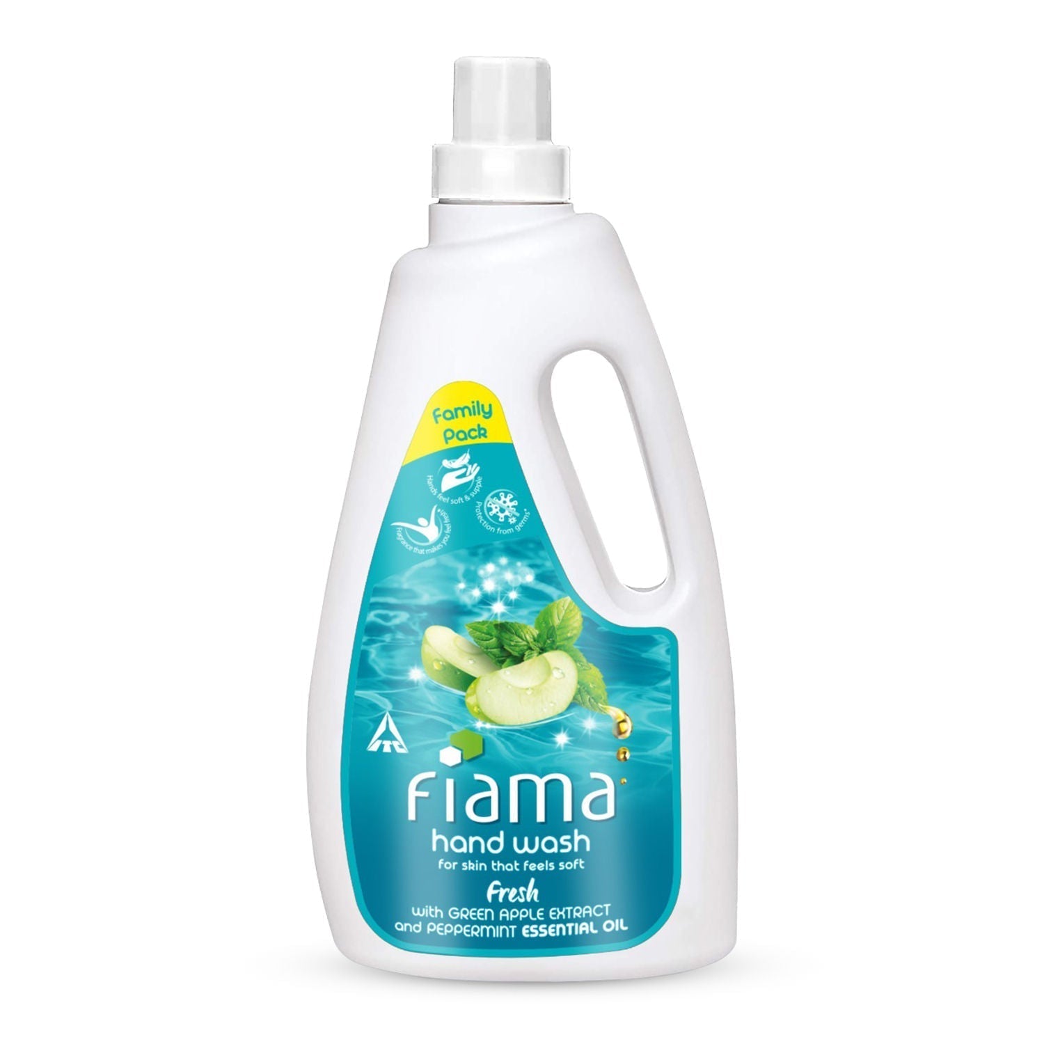 Fiama Fresh Hand Wash, Peppermint Oil & Green Apple Extract Handwash For Soft And Supple Hands, 1000ml Buy at Indicrest Image 2