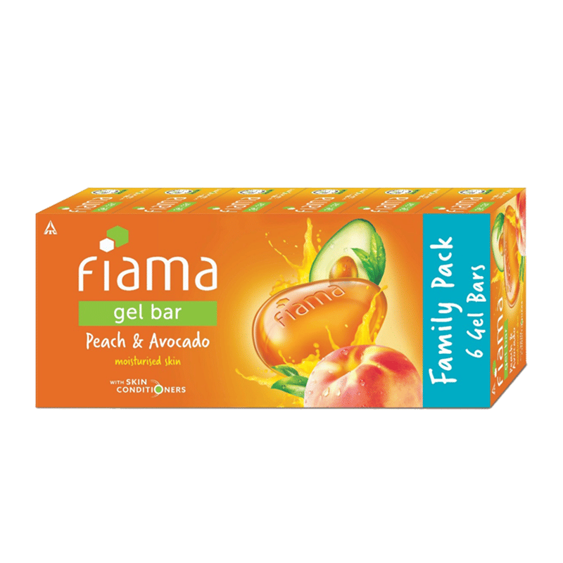 Fiama Peach & Avocado Gel Bar, Moisturized Skin, Skin Friendly PH (Pack of 6 Soaps), 750g Buy at Indicrest Image 2