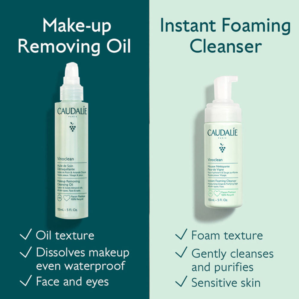 Caudalie Vinoclean Instant Foaming Cleanser Mini, Face Wash, 50ml