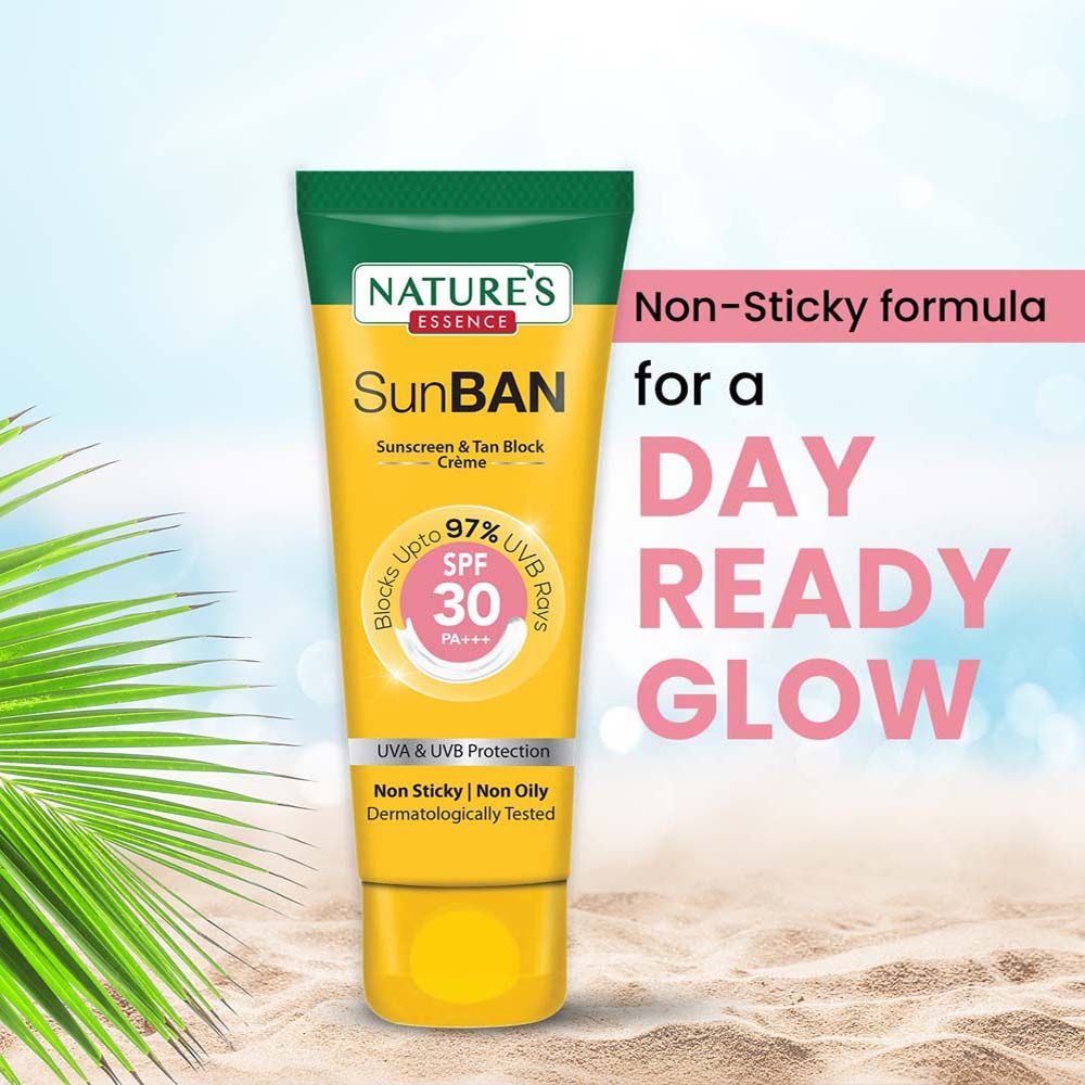 Nature's Essence Sunban SPF 30 PA+++ Sunscreen & Tan Block Creme, 120ml Buy at Indicrest Image 4