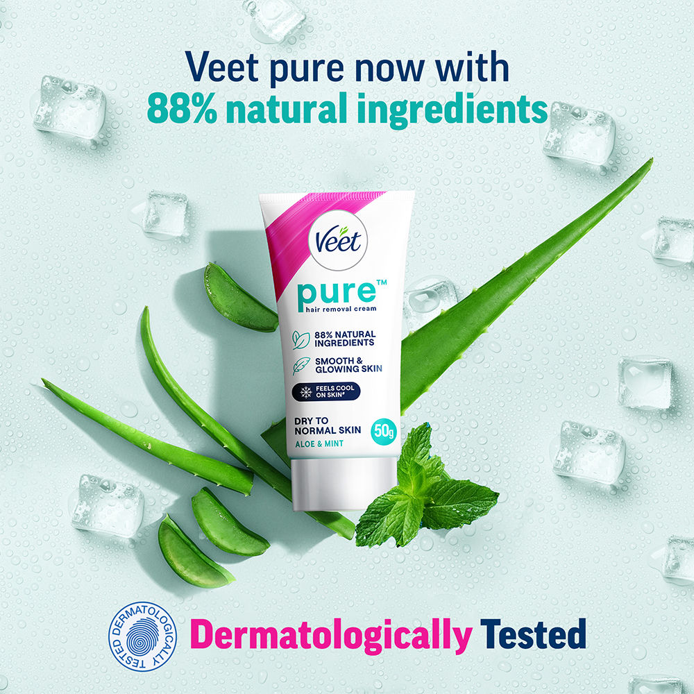 Veet Pure Hair Removal Cream For Women For Dry To Normal Skin, 50g Buy at Indicrest Image 10