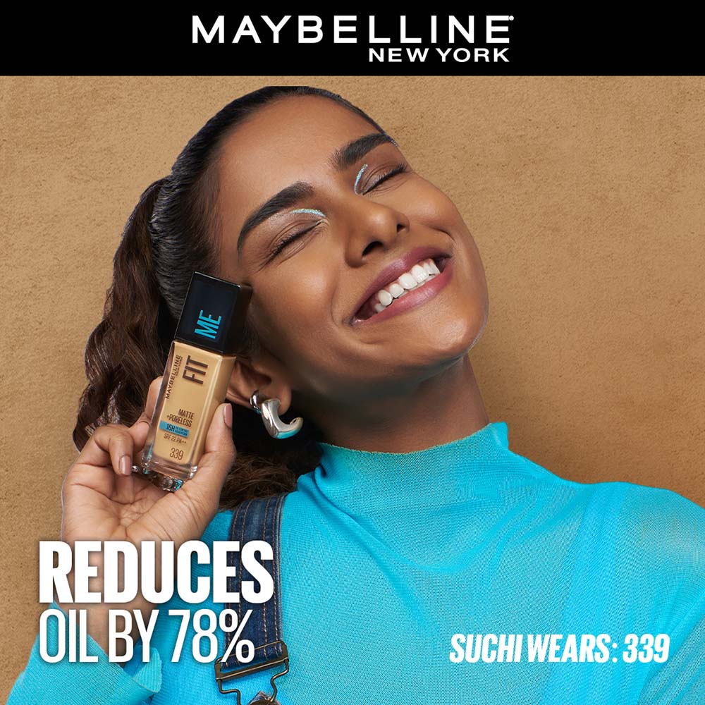 Maybelline New York Fit Me Matte+Poreless 16H Oil Control Foundation With SPF 22 PA++ 128, 30ml Buy at Indicrest Image 6