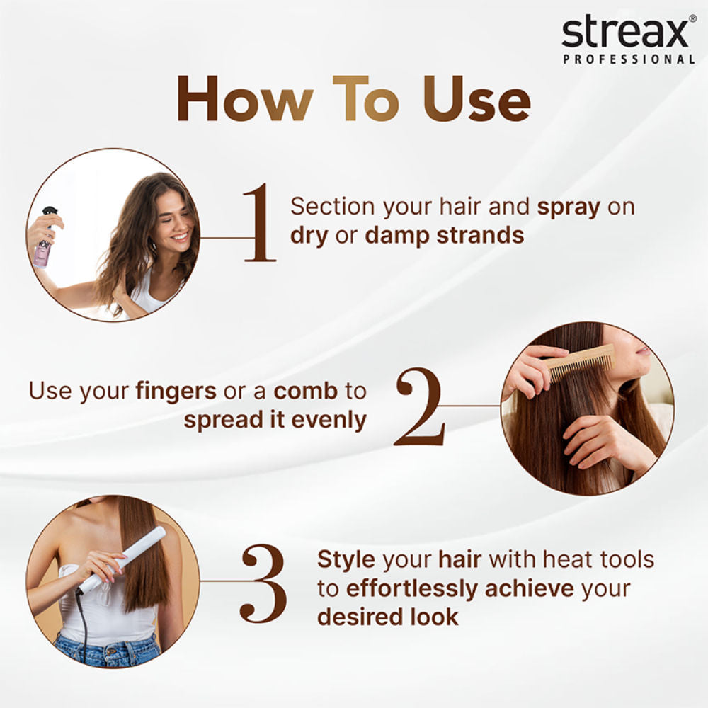Streax Professional Hold & Play Heat Protection Spray, 200ml Buy at Indicrest Image 5